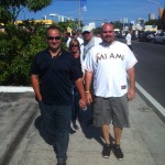 Walking up to Marlins Park.