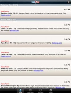 Fantasy Alarm, Best Fantasy Baseball Apps for iPad and iPhone
