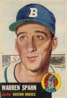 6-Warren Spahn Best Baseball Cards From 1953 Topps Baseball